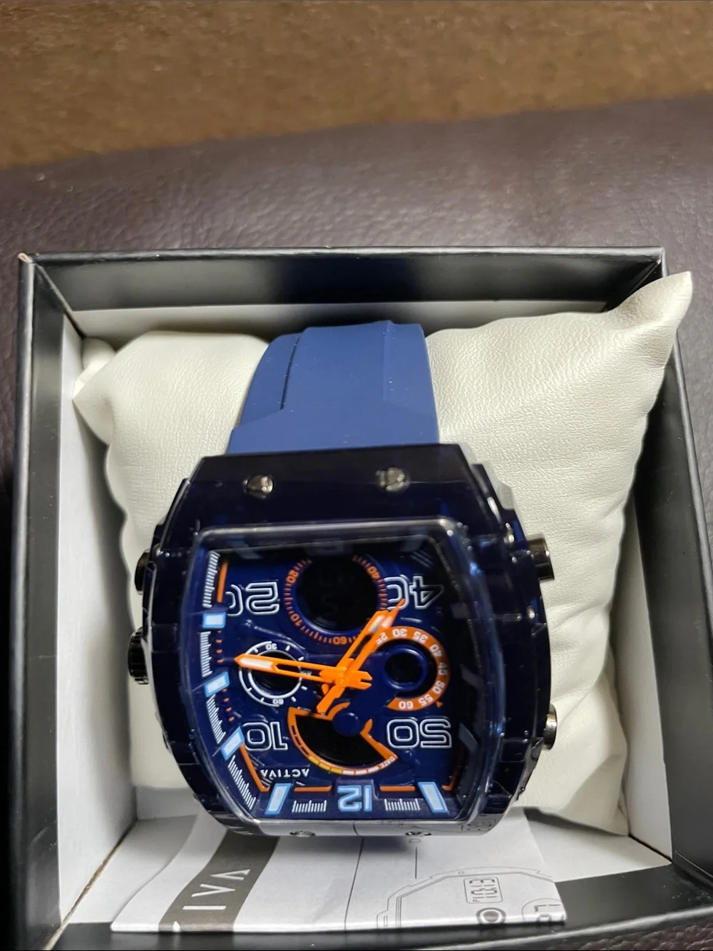 Invicta Blue Watch with Orange Accents